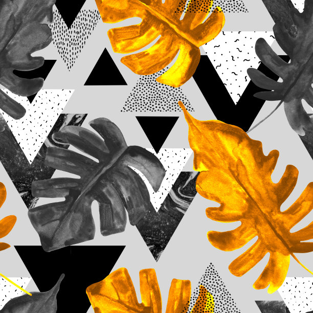 三角形艺术背景在单色金色。图片下载