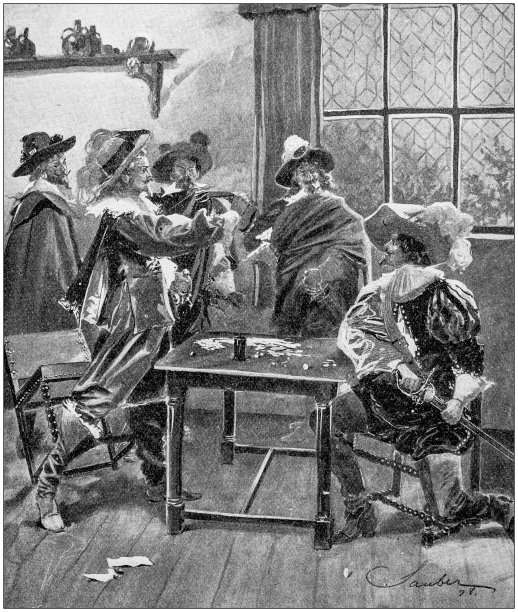 古董绘画插图:火枪手图片下载