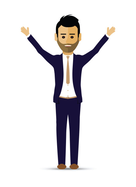 商人举手打招呼图片下载