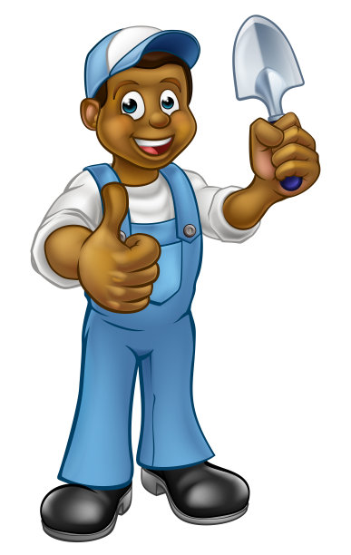 卡通黑色园丁图片下载