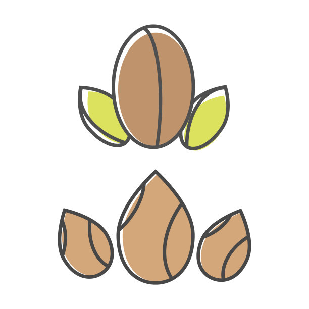 杏仁和坚果油的标志。杏仁油的标志。摩洛哥坚果油矢量标志图片下载