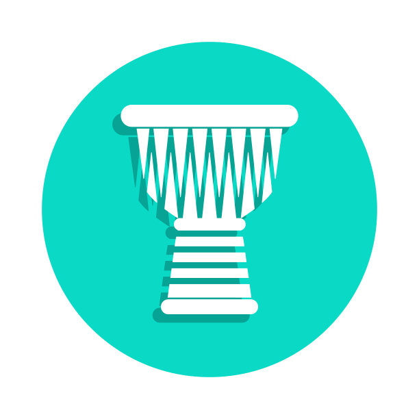 Ngoma图标在徽章风格。其中一个音乐乐器收集图标可以用于UI, UX图片下载