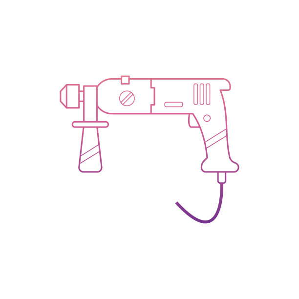 诺兰风格的穿孔机图标。其中家居维修工具收集图标可以用于UI, UX图片下载