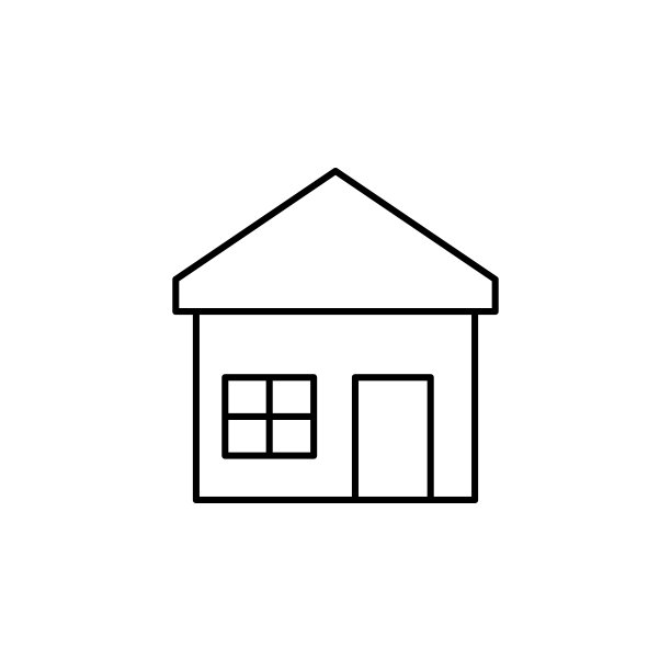 房屋图标：用于移动概念和Web应用程序的建筑物和地标轮廓元素图片下载
