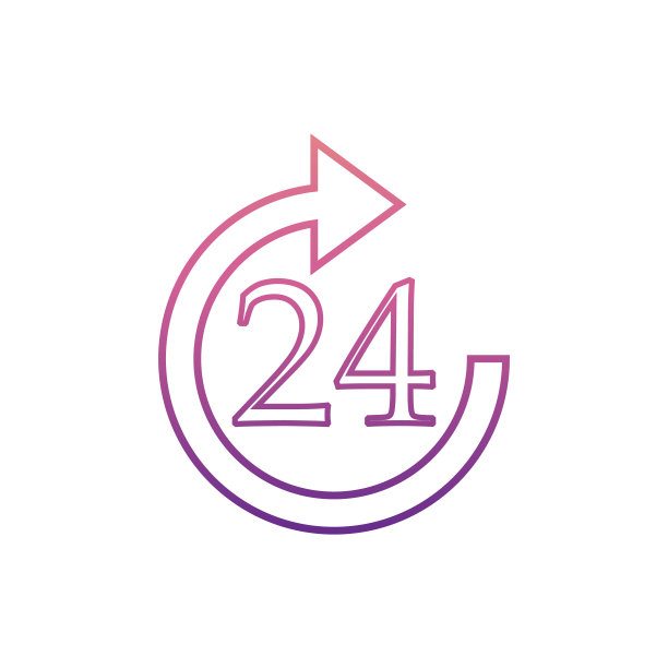 Nolan风格24小时服务图标，用于UI、UX网页设计图片下载