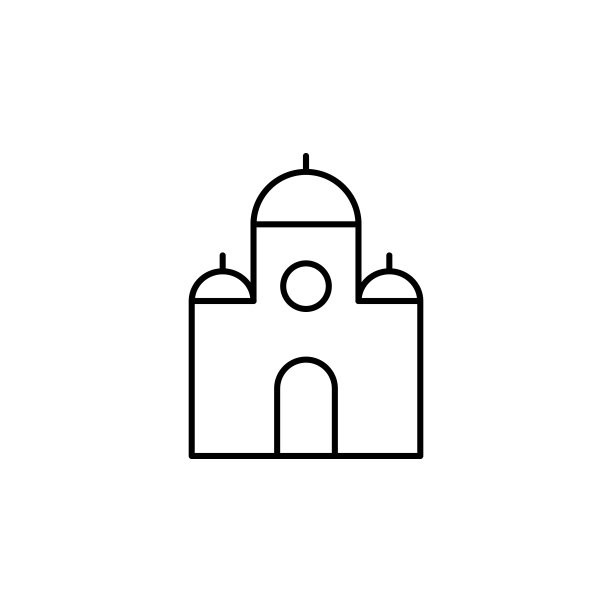 清真寺图标。移动概念和web应用的建筑元素和地标轮廓图标。细线清真寺图标可以用于网络和手机图片下载