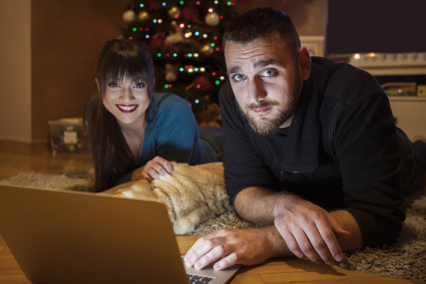 圣诞节在家购物图片下载