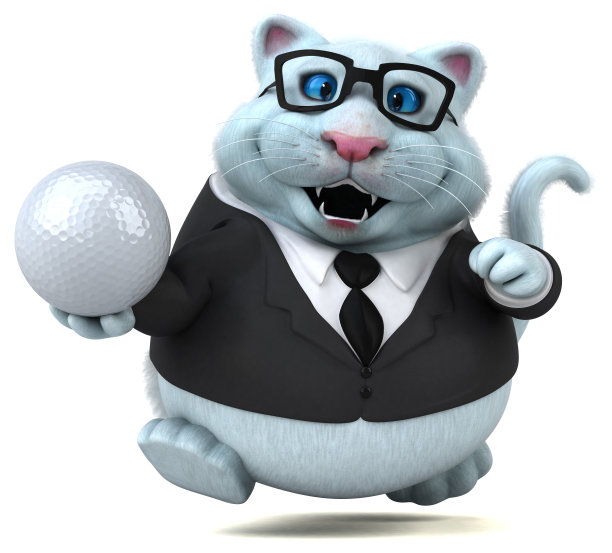 有趣的猫- 3D插图图片下载