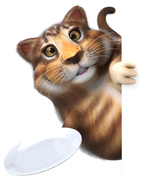 有趣的猫- 3D插图图片下载