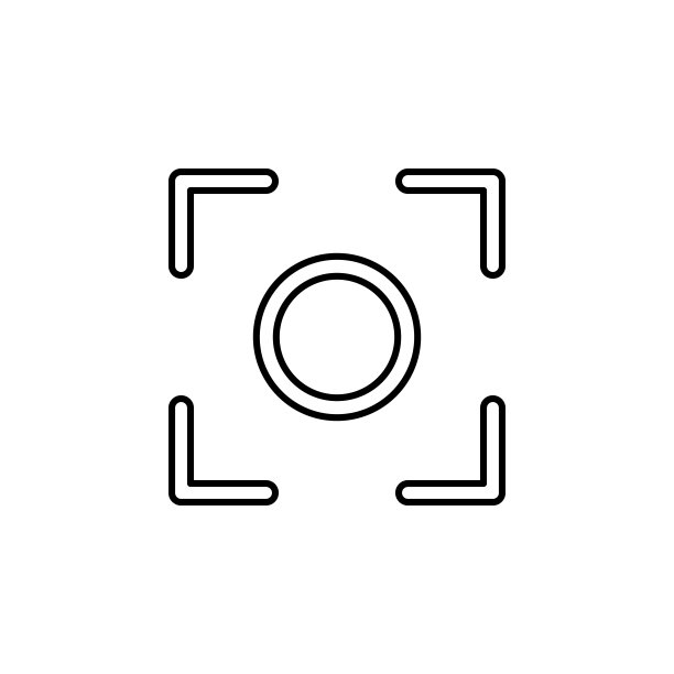 中心焦点标志图标。移动概念和web应用插图的图像符号元素。细线图标用于网站设计和开发，应用程序开发。溢价图标图片下载