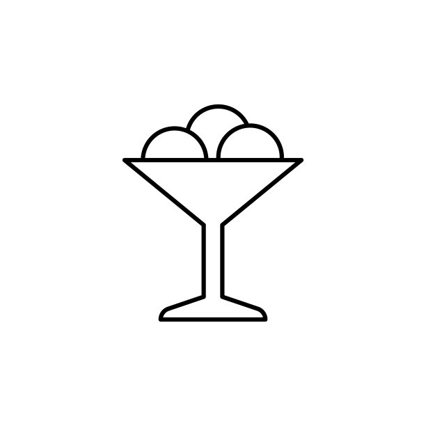 冰淇淋图标。移动概念和web应用的食物图标元素。细线冰淇淋图标可以用于网络和手机图片下载