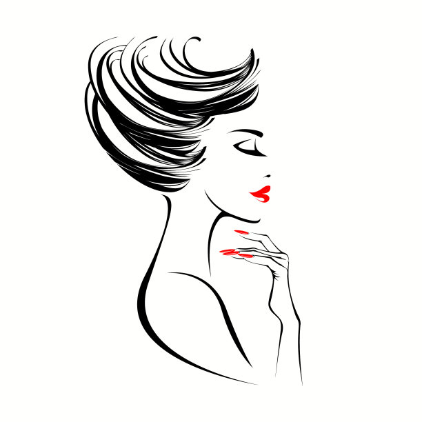 风格，美丽，美甲艺术和美发沙龙矢量插图图片下载