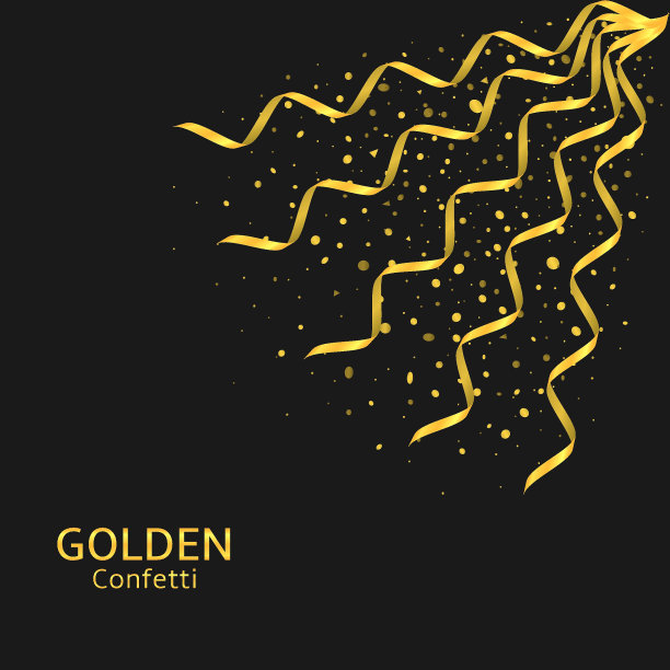 金色的节日五彩纸屑背景图片下载