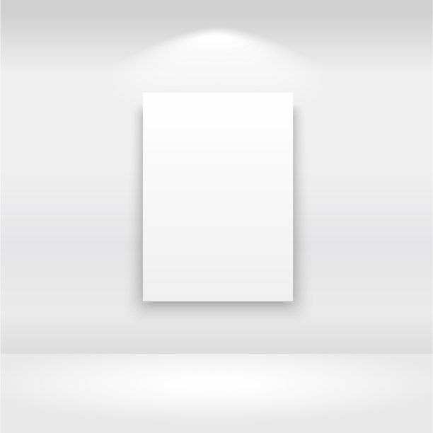 挂着灯的画廊墙上的空框。向量图片下载