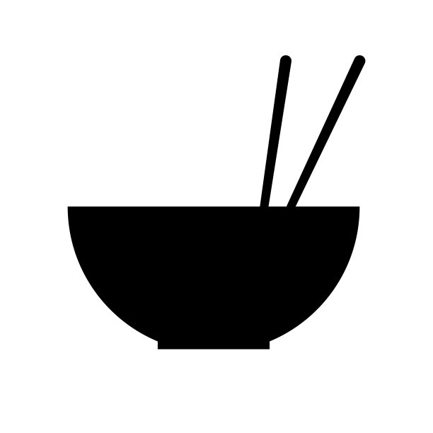 白色背景上的亚洲食物图标剪影图片下载