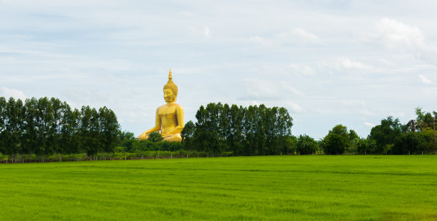 安通省孟氏寺的大金佛雕像图片下载