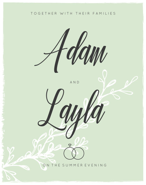 以自然为主题的婚礼卡片。图片下载