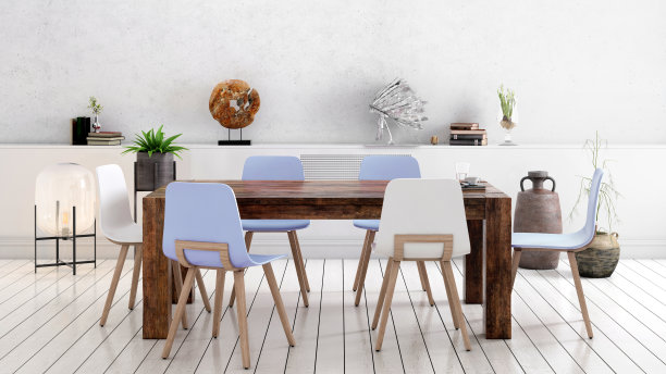 北欧风格的公寓餐厅图片下载