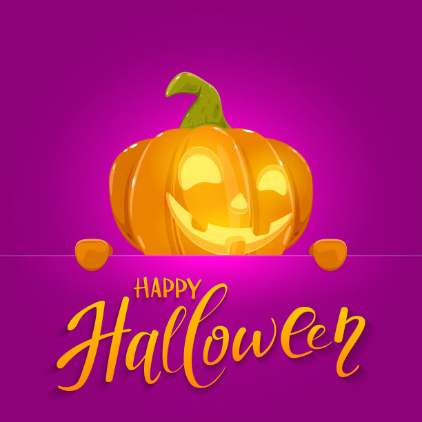 横幅与快乐的南瓜在万圣节的背景图片下载