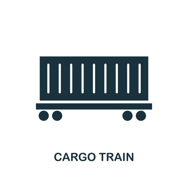 货物列车图标。来自物流配送图标的单色风格设计。UI。像素完美简单的象形货车图标。网页设计，应用程序，软件，打印使用。图片下载