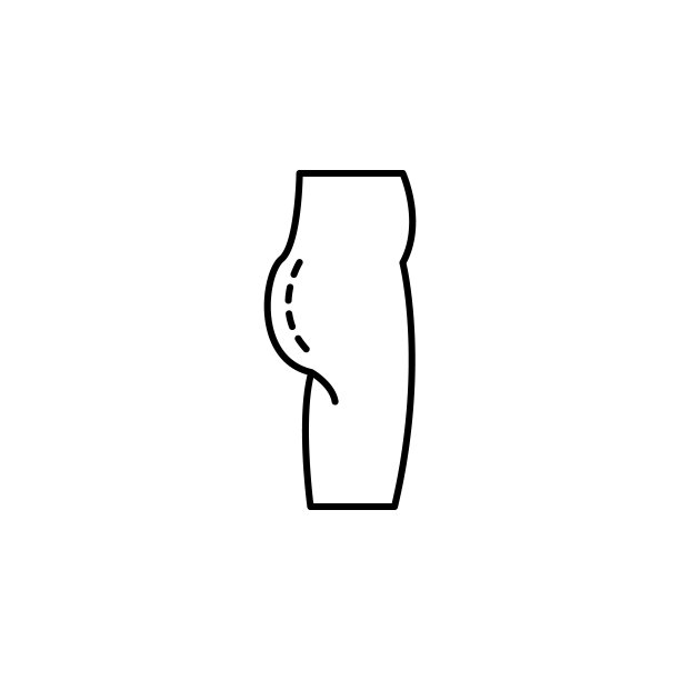 臀部图标。移动概念和web应用的整形手术图标元素。细线臀部图标可以用于网络和移动图片下载