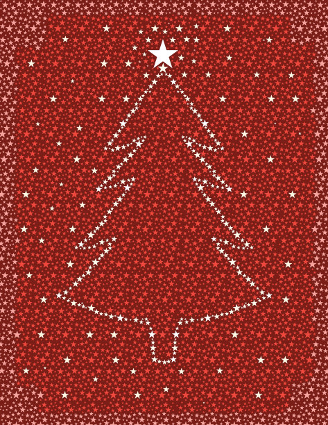 圣诞树与星形图案的背景图片下载