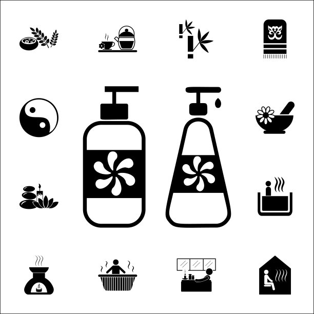 香薰奶油图标，SPA通用图标集，适用于网页和移动设备图片下载