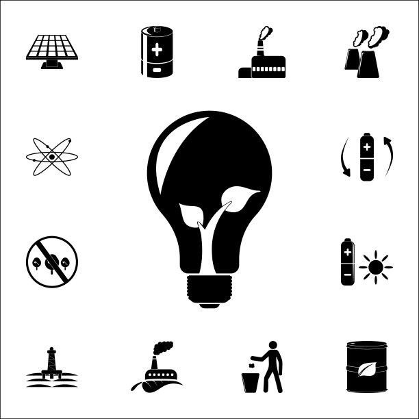 在灯泡图标上发芽。生态图标普遍设置为网络和移动图片下载