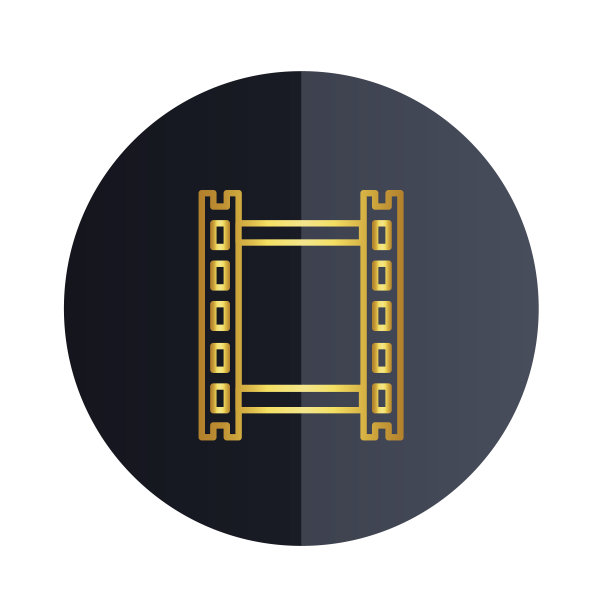 电影条纹图标黑圈背景矢量图像图片下载