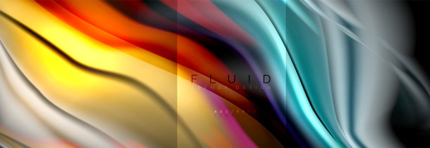 彩虹流体抽象形状，液体颜色设计，彩色大理石或塑料波浪纹理背景，商业或技术演示或web小册子封面设计的彩色模板，壁纸图片下载