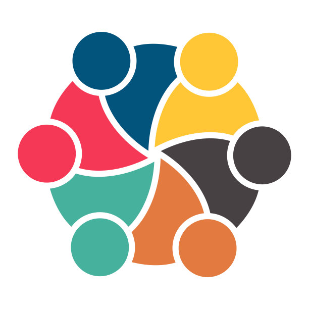 会议团队会议室人标志。六人一组围成一圈图片下载