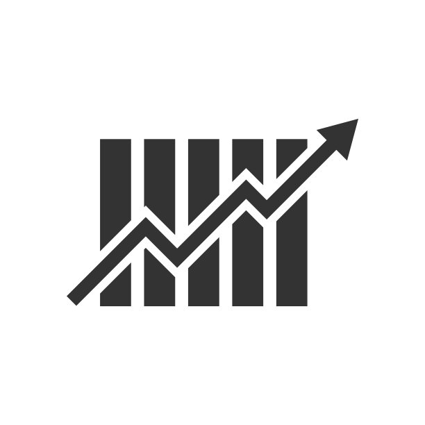 增长条形图图标在平坦的风格。在白色孤立的背景上增加箭头矢量图。信息图表进展业务概念。图片下载