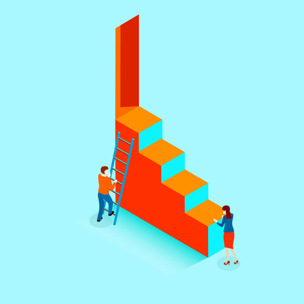 女人和男人站在门前的楼梯上。图片下载