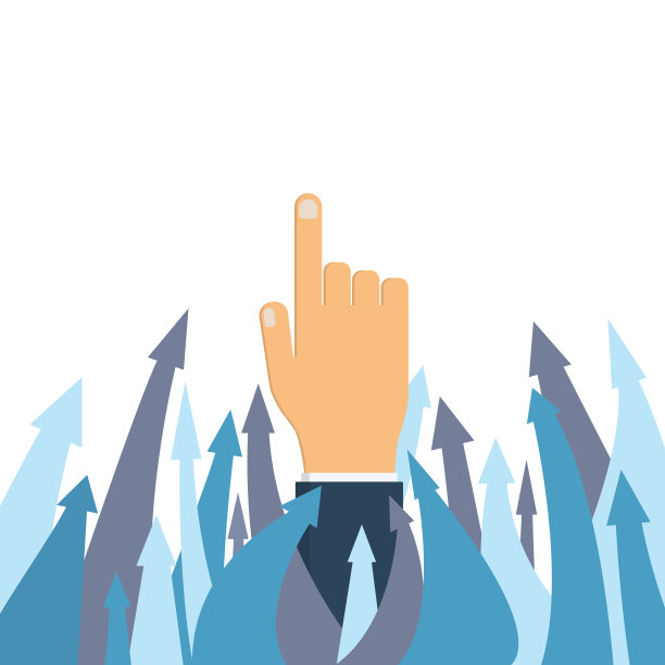 商人的手指明了成功的方向。图片下载