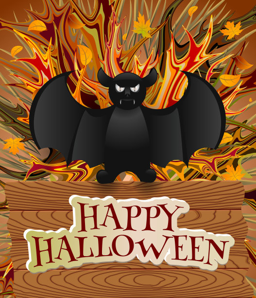 万圣节贺卡与蝙蝠图片下载
