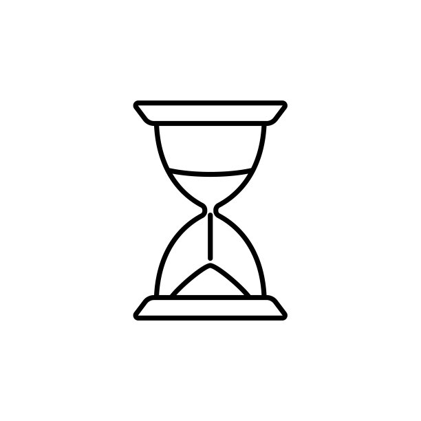 矢量插图的办公桌沙漏。表沙钟的线条图标。家庭和办公室用沙漏计时器。孤立在白色背景上。图片下载