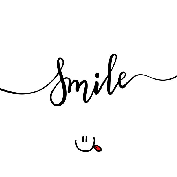 微笑刻字。向量卡通插图。有趣，可爱的小白兔。斯堪的纳维亚设计的室内儿童房，打印卡片，枕头，t恤图片下载