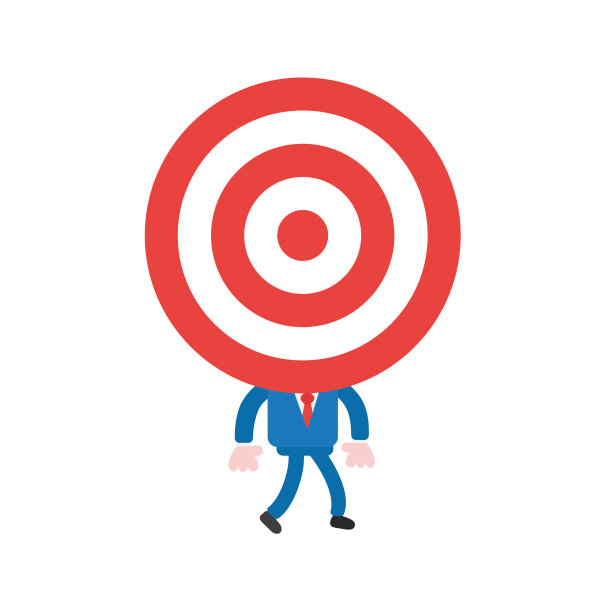 矢量插图商人人物行走与牛眼头图片下载