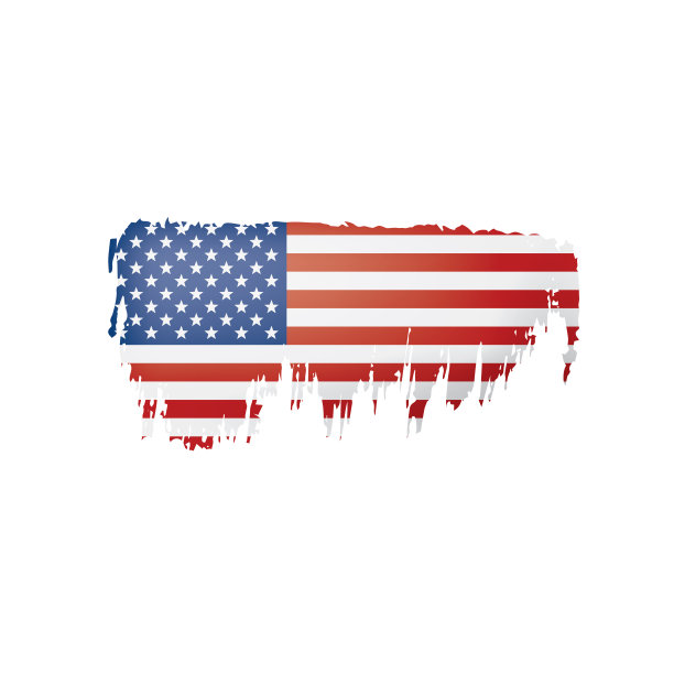 美国国旗矢量图，白色背景图片下载