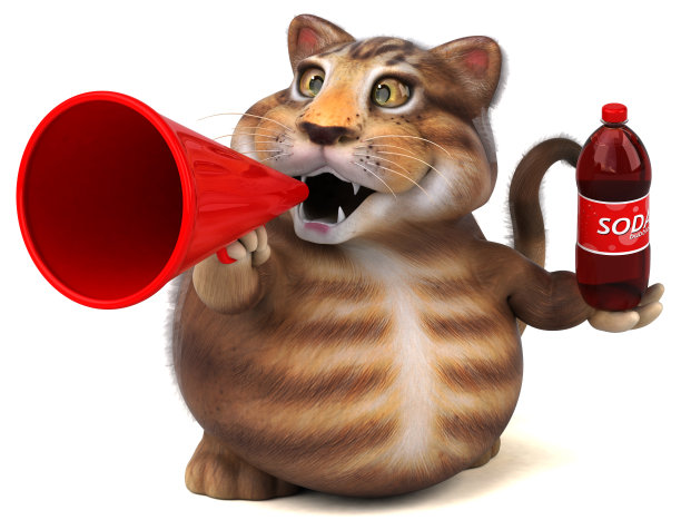 有趣的猫- 3D插图图片下载