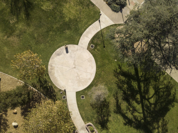 公园与现代设计-无人机拍摄图片下载