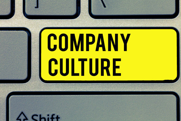 显示公司文化的文字标志。概念照片雇员工作的环境和要素图片下载