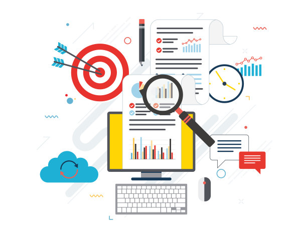 矢量设计中的商业营销、分析和策略。图片下载
