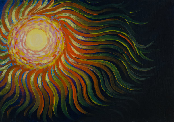 以波浪形式呈现的彩色阳光图片下载