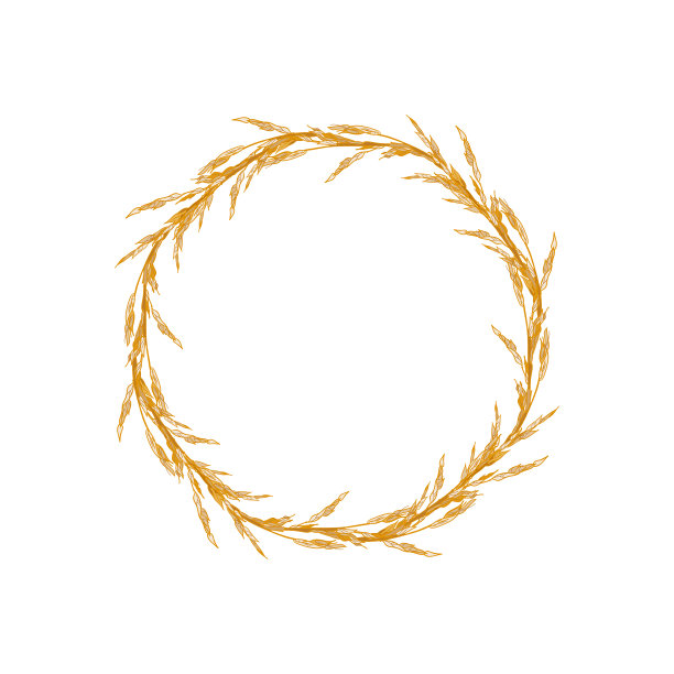 草地麦穗圆形边框图片下载