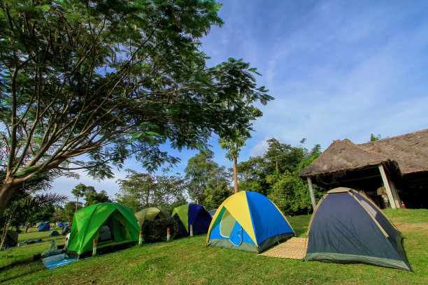 著名的地方，草坪，萨拉布里省，夏天，泰国图片下载