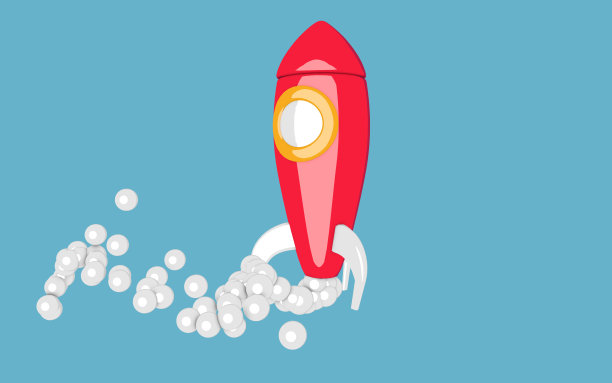 卡通火箭升向天空图片下载