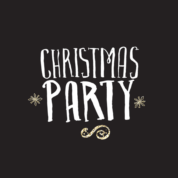 节日庆典派对手绘手写字母闪闪发光的问候设计图片下载