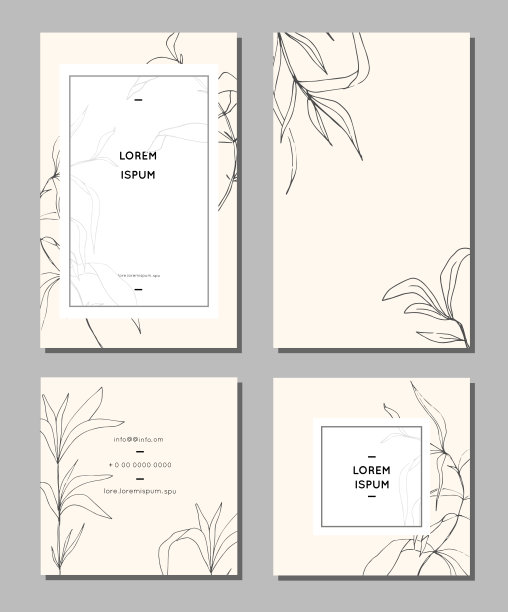 以自然为主题的婚礼卡片。图片下载