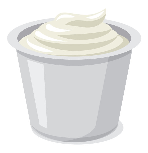 塑料玻璃装的酸奶油图片下载